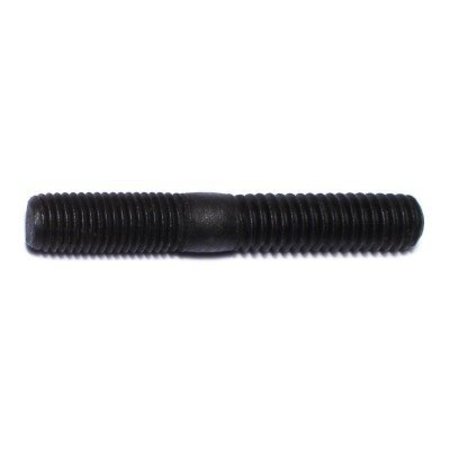 MIDWEST FASTENER Double-End Threaded Stud, 5/16"-18Thread to5/16"-24Thread, 2 in, Steel, Zinc Plated, 5 PK 63524